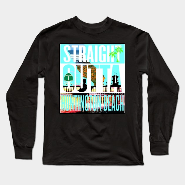 Huntington Beach Long Sleeve T-Shirt by Wicked9mm